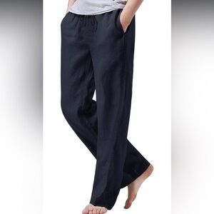 Linen Pants Navy & Black